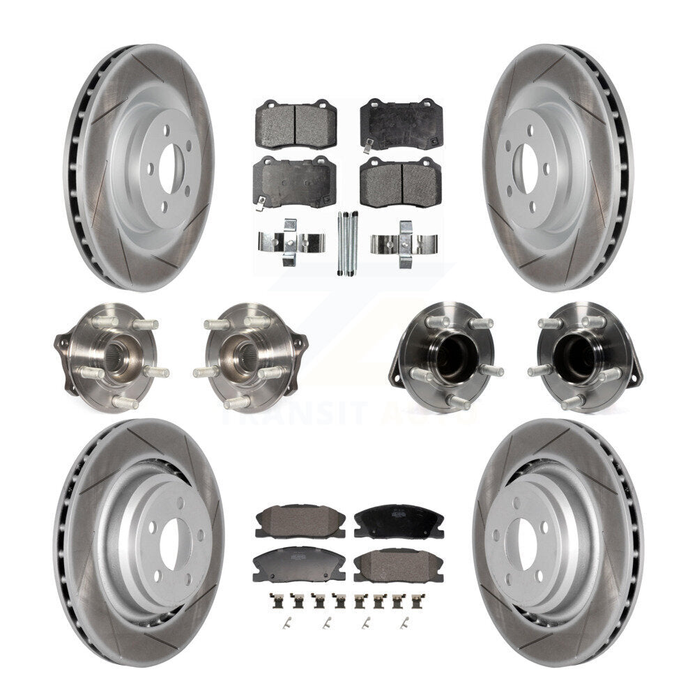 Front Rear Hub Bearings Coated Disc Brake Rotors And Pads Kit (10Pc) For Dodge Charger KBB-130150