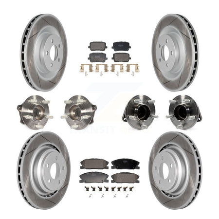 Front Rear Hub Bearings Coated Disc Brake Rotors And Pads Kit (10Pc) For Dodge Charger KBB-130152