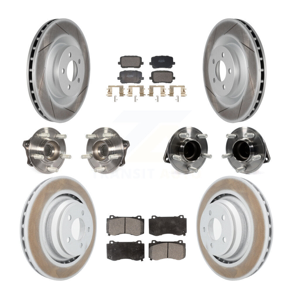 Front Rear Hub Bearings Coated Disc Brake Rotors And Pads Kit (10Pc) For Dodge Charger KBB-130154