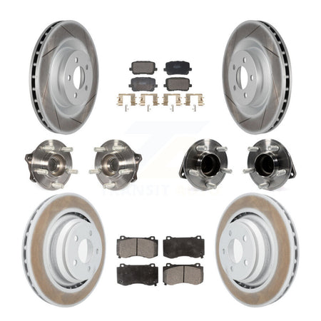 Front Rear Hub Bearings Coated Disc Brake Rotors And Pads Kit (10Pc) For Dodge Charger KBB-130154