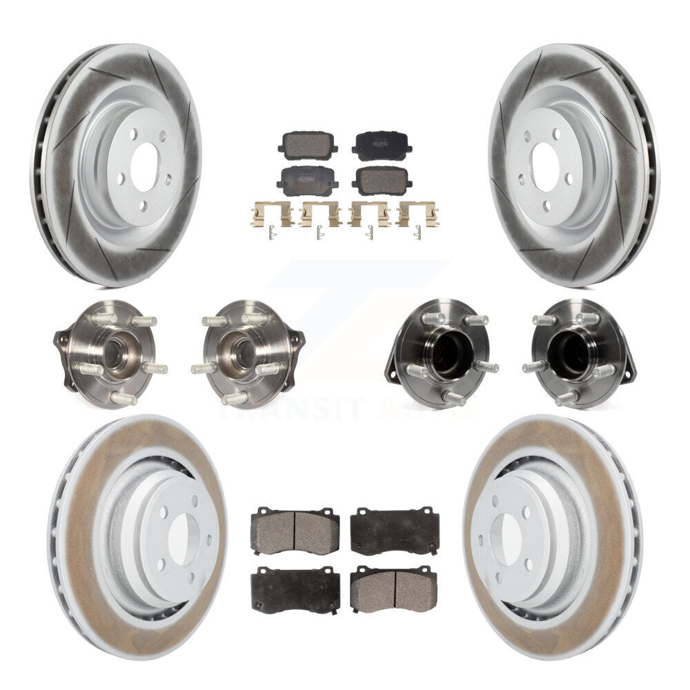 Front Rear Hub Bearings Coated Disc Brake Rotors And Pads Kit (10Pc) For Dodge Charger KBB-130155