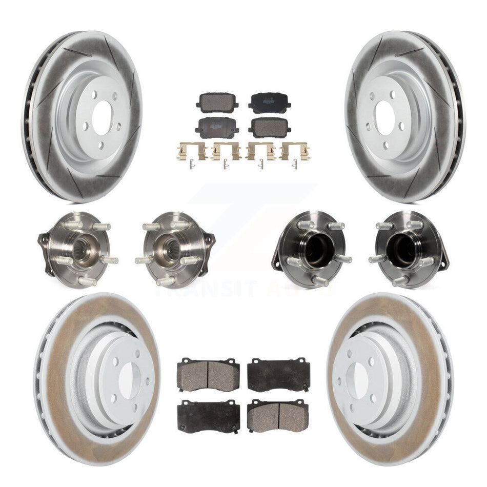 Front Rear Hub Bearings Coated Disc Brake Rotors And Pads Kit (10Pc) For Dodge Charger KBB-130155
