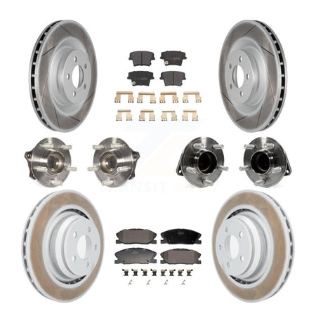 Front Rear Hub Bearings Coated Disc Brake Rotors And Pads Kit (10Pc) For Dodge Charger KBB-130156