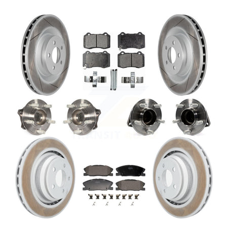 Front Rear Hub Bearings Coated Disc Brake Rotors And Pads Kit (10Pc) For Dodge Charger KBB-130158