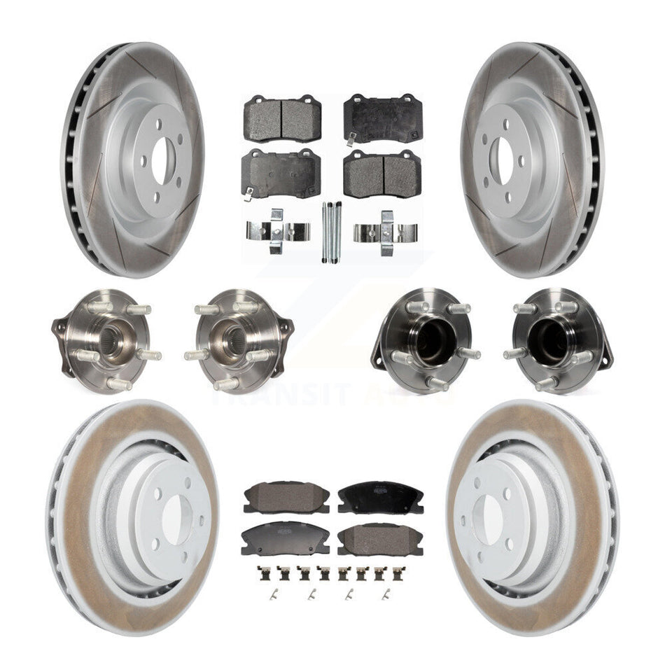 Front Rear Hub Bearings Coated Disc Brake Rotors And Pads Kit (10Pc) For Dodge Charger KBB-130158