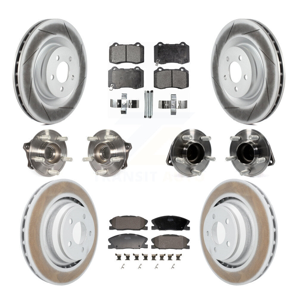 Front Rear Hub Bearings Coated Disc Brake Rotors And Pads Kit (10Pc) For Dodge Charger KBB-130159