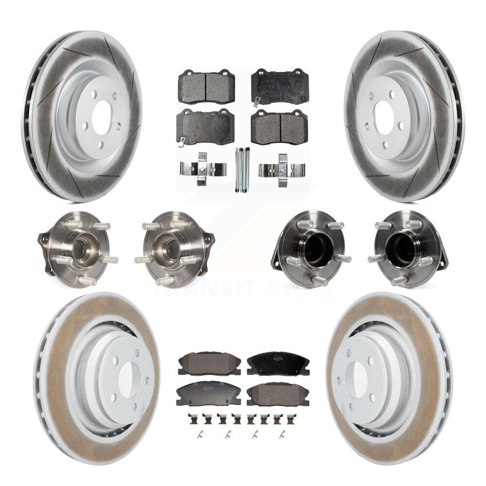 Front Rear Hub Bearings Coated Disc Brake Rotors And Pads Kit (10Pc) For Dodge Charger KBB-130159