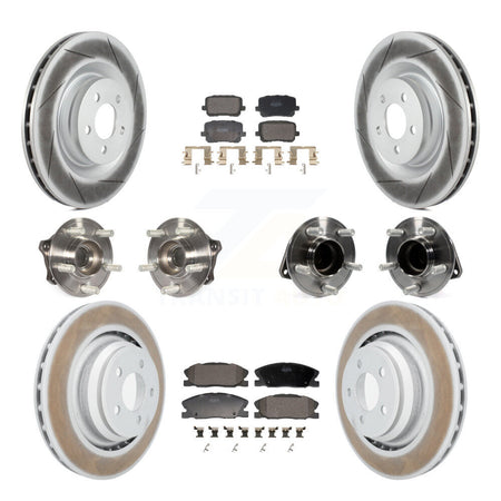 Front Rear Hub Bearings Coated Disc Brake Rotors And Pads Kit (10Pc) For Dodge Charger KBB-130161