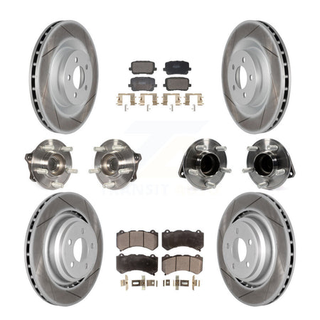 Front Rear Hub Bearings Coated Disc Brake Rotors And Pads Kit (10Pc) For Dodge Charger KBB-130162