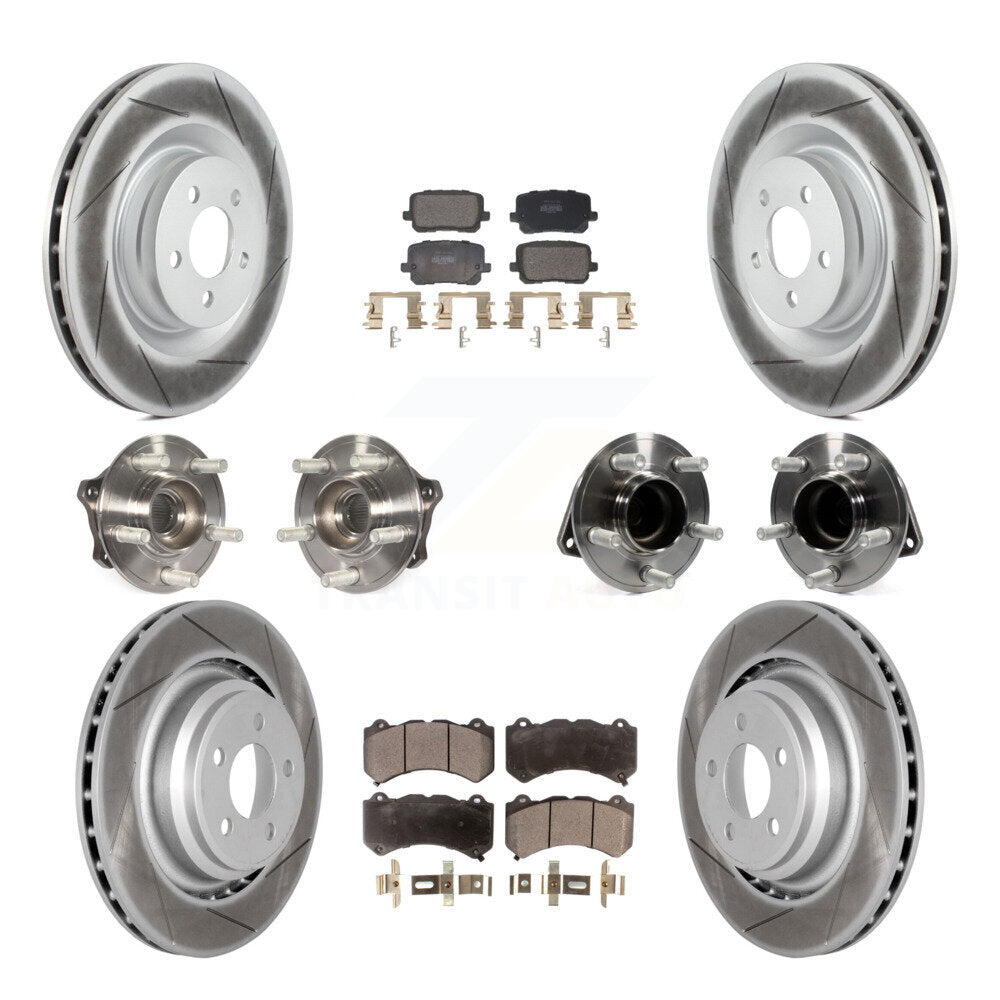 Front Rear Hub Bearings Coated Disc Brake Rotors And Pads Kit (10Pc) For Dodge Charger KBB-130163