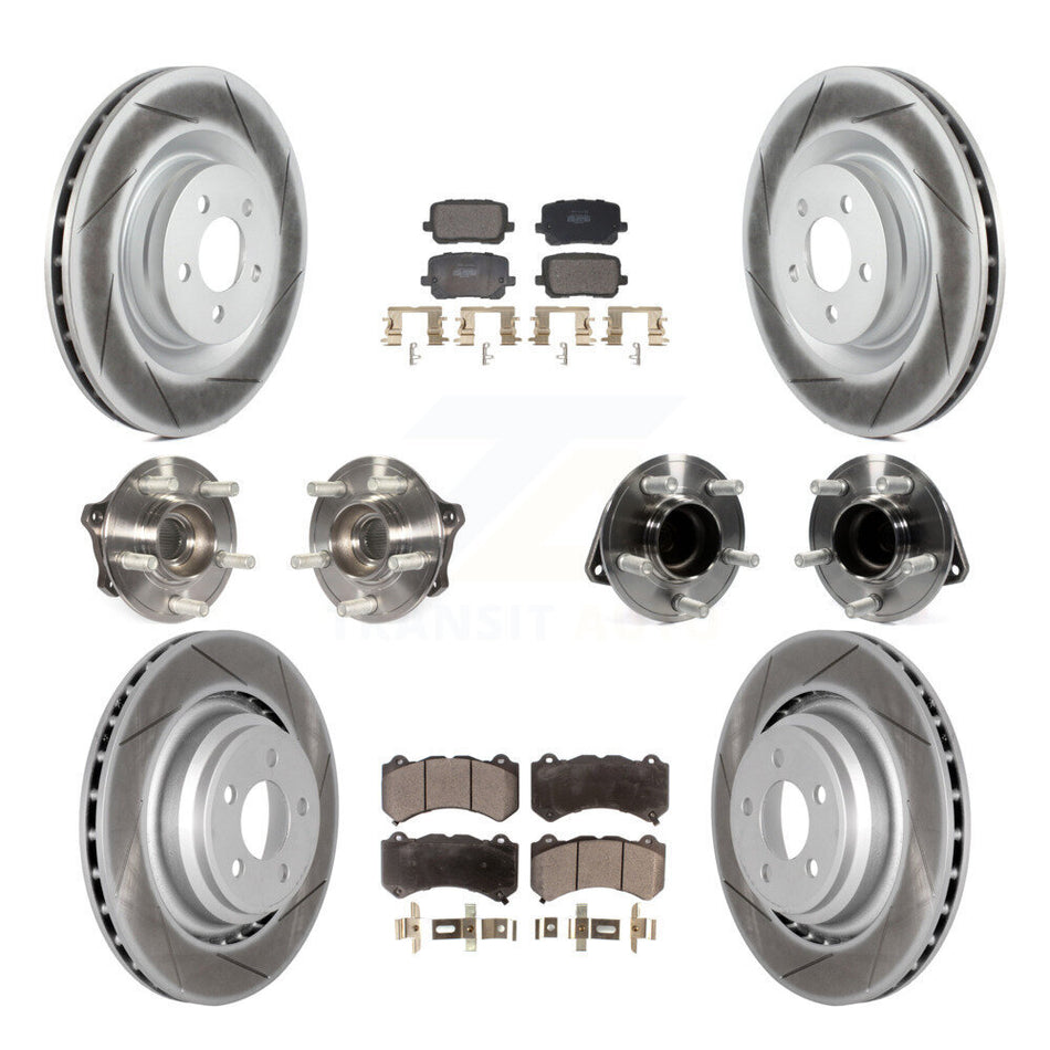 Front Rear Hub Bearings Coated Disc Brake Rotors And Pads Kit (10Pc) For Dodge Charger KBB-130163