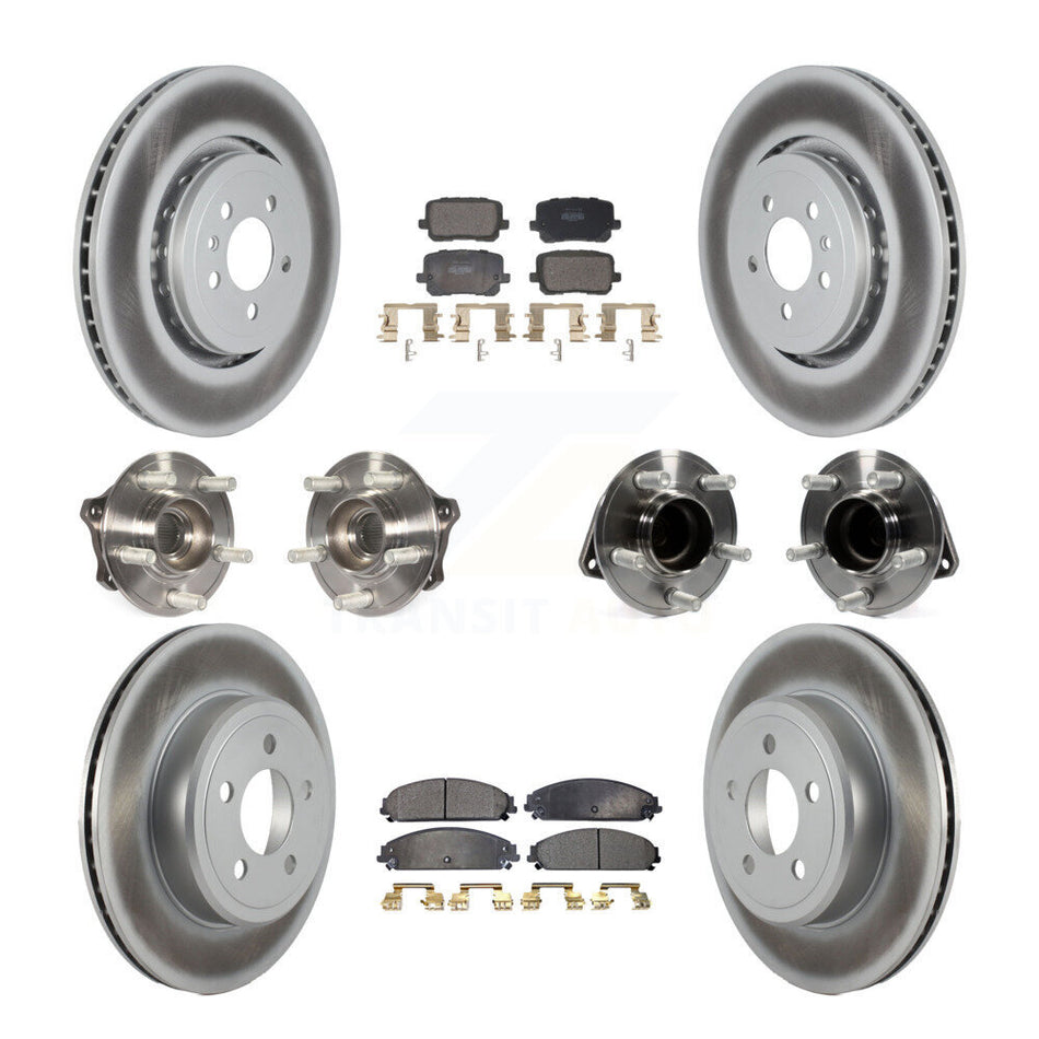 Front Rear Hub Bearing Coated Brake Rotor Pads Kit (10Pc) For Dodge Charger RWD with 5.7L KBB-130166