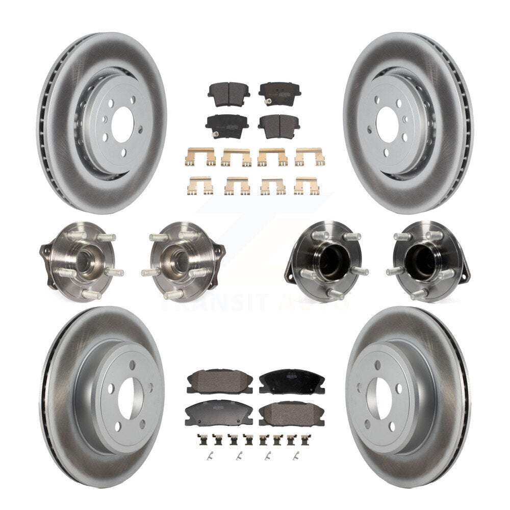 Front Rear Hub Bearing Coated Brake Rotor Pads Kit (10Pc) For Dodge Charger RWD with 5.7L KBB-130167