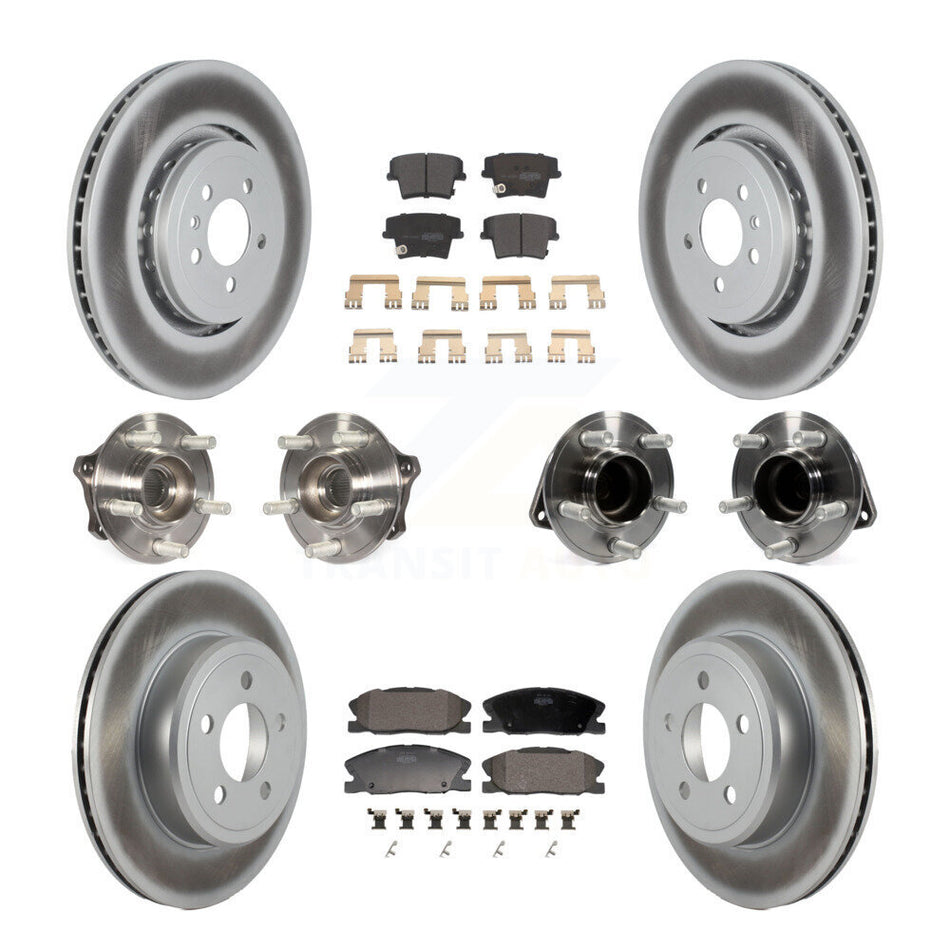 Front Rear Hub Bearing Coated Brake Rotor Pads Kit (10Pc) For Dodge Charger RWD with 5.7L KBB-130167