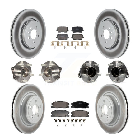 Front Rear Hub Bearing Coat Brake Rotor Pad Kit (10Pc) For Dodge Charger Pursuit with RWD KBB-130171