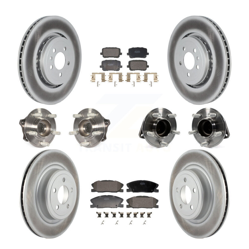 Front Rear Hub Bearing Coat Brake Rotor Pad Kit (10Pc) For Dodge Charger Pursuit with RWD KBB-130171