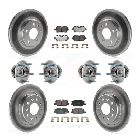 Front Rear Hub Bearing Coat Brake Rotor Pads Kit (10Pc) For Chevrolet Equinox GMC Terrain KBB-130172
