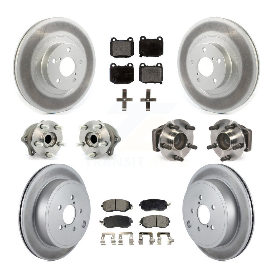 Front Rear Hub Bearing Coat Brake Rotor Pads Kit (10Pc) For 17 Subaru BRZ Limited/Premium KBB-130179