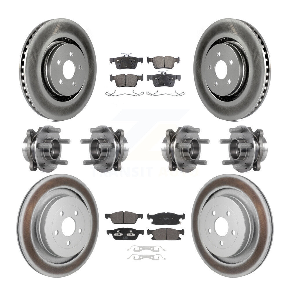 Front Rear Hub Bearing Coat Brake Rotor Pad Kit (10Pc) For 2019-2023 Lincoln Nautilus AWD KBB-130185