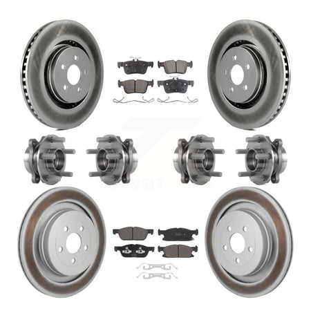 Front Rear Hub Bearing Coat Brake Rotor Pad Kit (10Pc) For 2019-2023 Lincoln Nautilus AWD KBB-130185