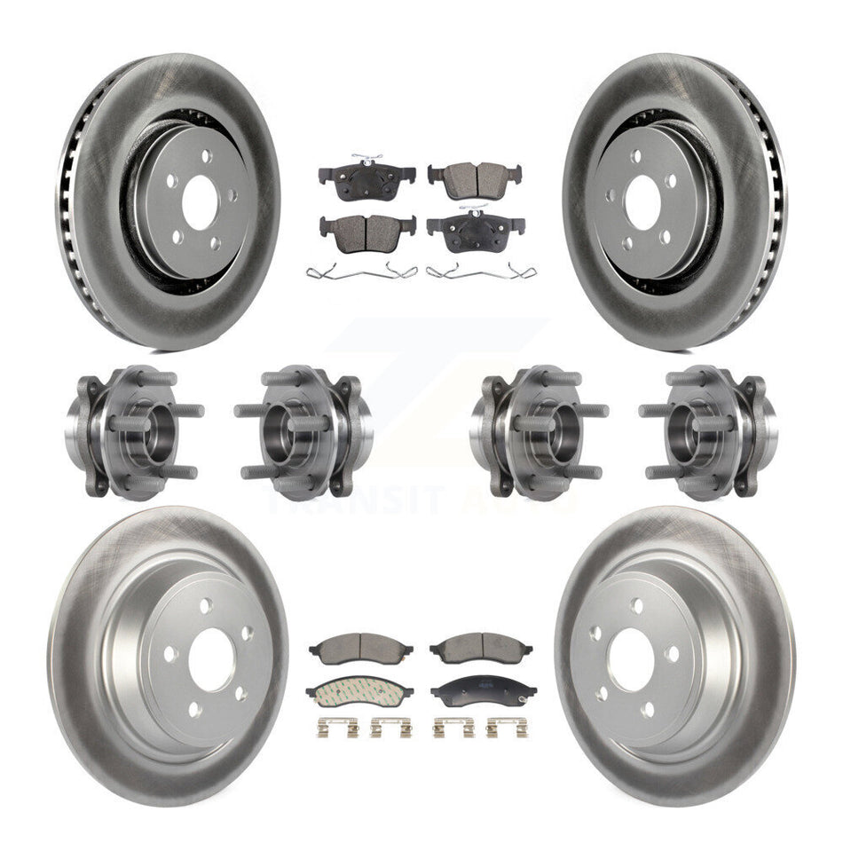 Front Rear Hub Bearing Coat Brake Rotor Pad Kit (10Pc) For 2022-2023 Lincoln Nautilus AWD KBB-130187