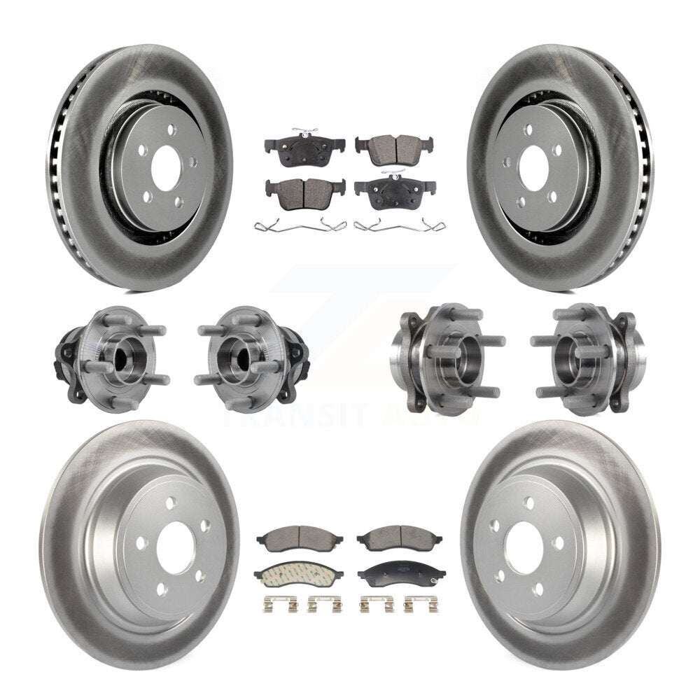 Front Rear Hub Bearing Coat Brake Rotor Pad Kit (10Pc) For 2022-2023 Lincoln Nautilus FWD KBB-130188