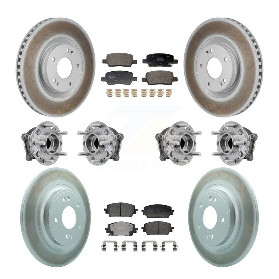 Front Rear Hub Bearing Coated Brake Rotor Pad Kit (10Pc) For Hyundai Santa Fe Kia Sorento KBB-130208