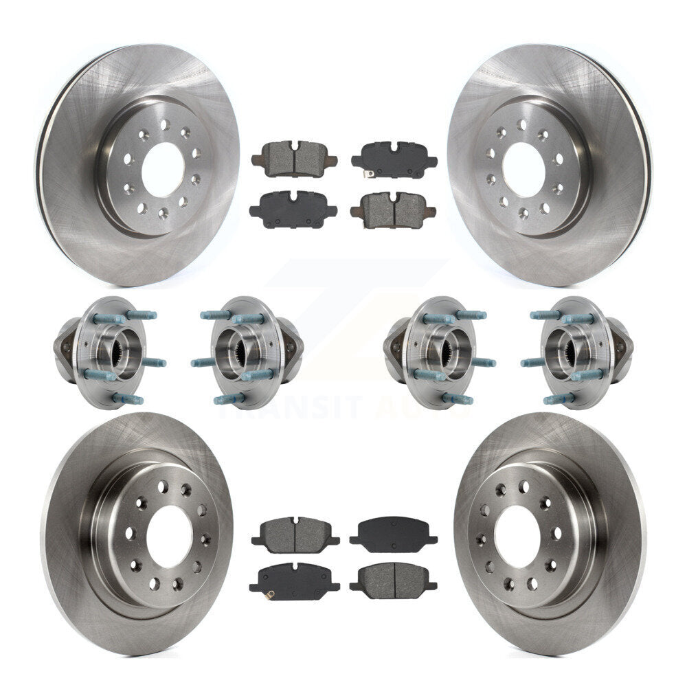 Front Rear Hub Bearing Brake Rotor & Pad Kit (10Pc) For Chevrolet Equinox GMC Terrain 4WD KBB-130218