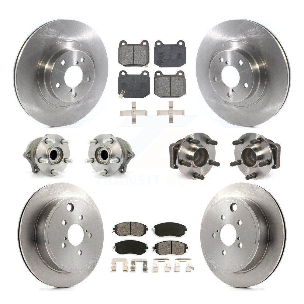Front Rear Hub Bearing Brake Rotor Pad Kit (10Pc) For 17 Subaru BRZ Without Brembo Brakes KBB-130221