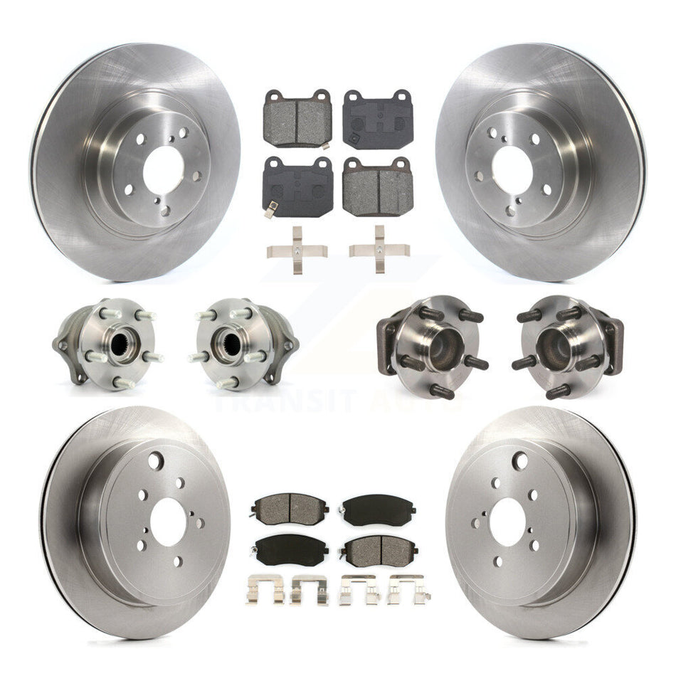 Front Rear Hub Bearing Brake Rotor Pad Kit (10Pc) For 17 Subaru BRZ Without Brembo Brakes KBB-130221