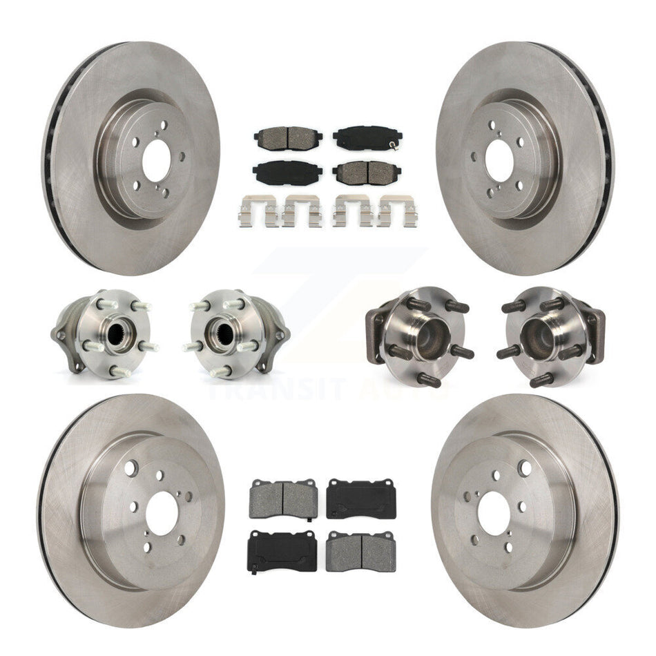 Front Rear Hub Bearing Brake Rotor Pads Kit (10Pc) For Subaru BRZ Base With Brembo Brakes KBB-130223