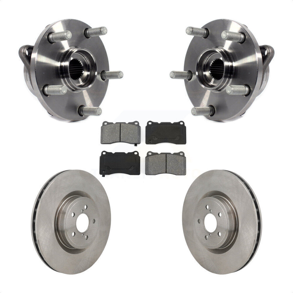 Front Hub Bearing Assembly Disc Brake Rotors And Pads Kit For 2004 Subaru Impreza WRX STI KBB-130233