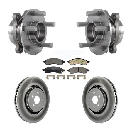 Front Hub Bearing Assembly Coated Disc Brake Rotors And Pads Kit For Lincoln Nautilus KBB-130242