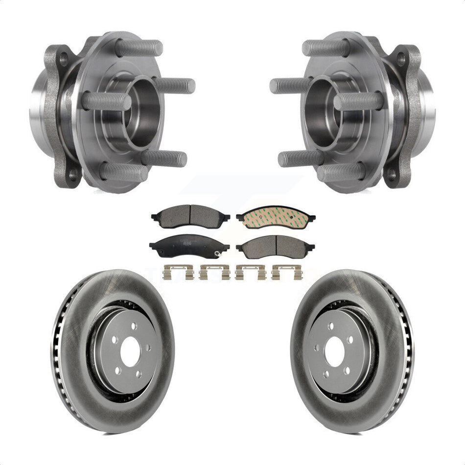 Front Hub Bearing Assembly Coated Disc Brake Rotors And Pads Kit For Lincoln Nautilus KBB-130242