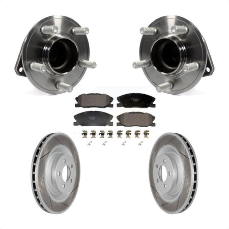 Front Hub Bearing Assembly Coated Disc Brake Rotor And Ceramic Pads Kit For Dodge Charger KBB-130246