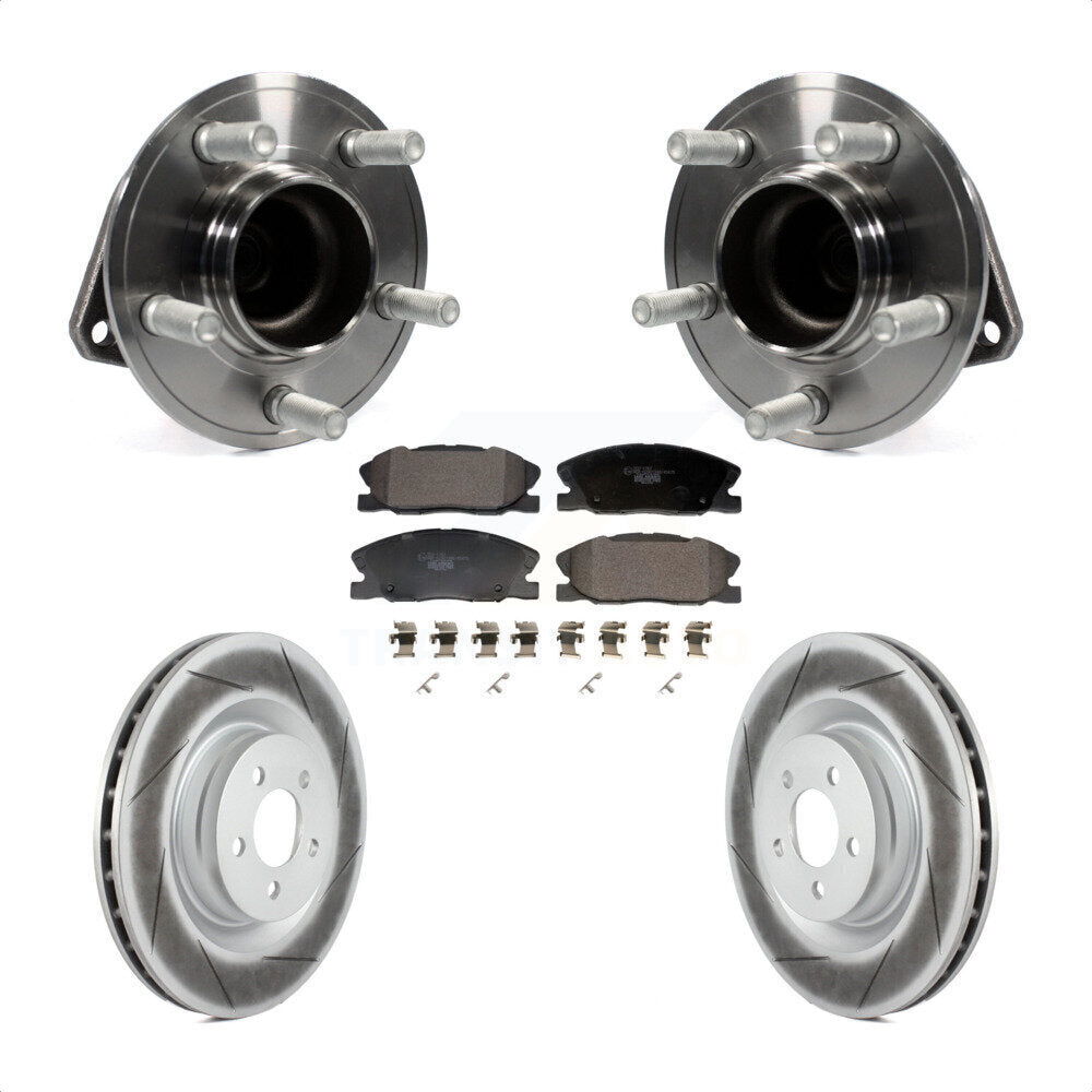 Front Hub Bearing Assembly Coated Disc Brake Rotor And Ceramic Pads Kit For Dodge Charger KBB-130247