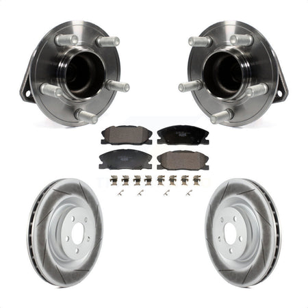 Front Hub Bearing Assembly Coated Disc Brake Rotor And Ceramic Pads Kit For Dodge Charger KBB-130247
