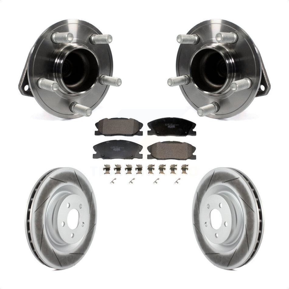 Front Hub Bearing Assembly Coated Disc Brake Rotor And Ceramic Pads Kit For Dodge Charger KBB-130247