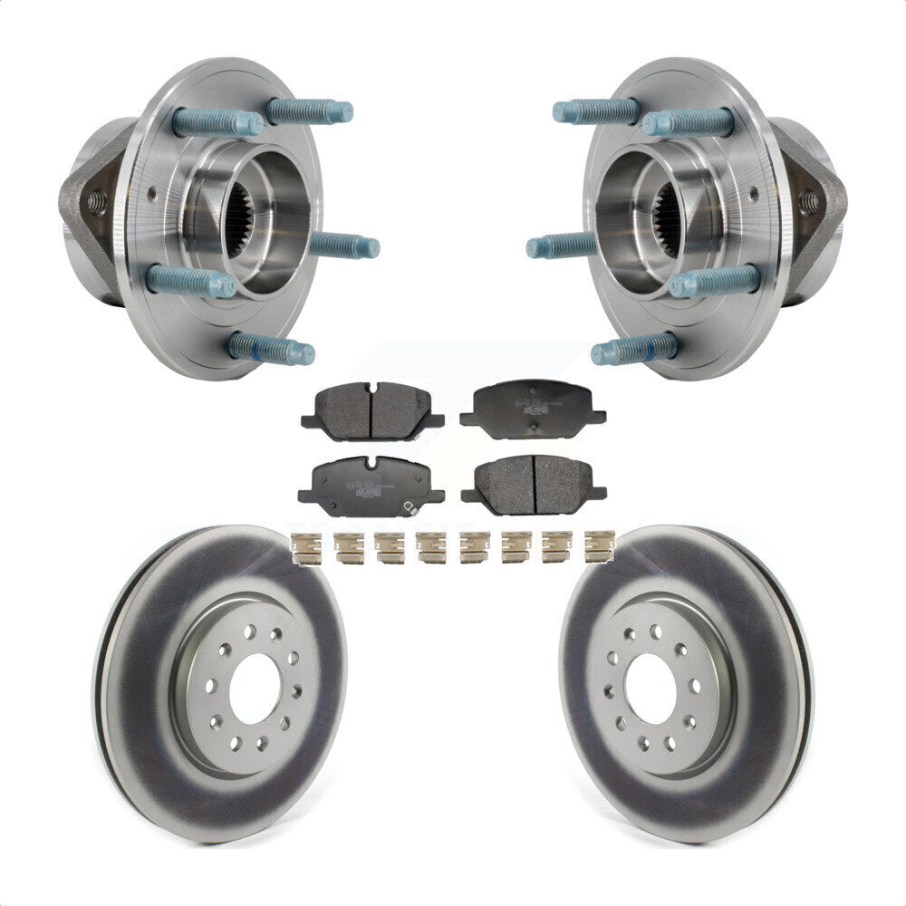 Front Hub Bearing Assembly Coated Brake Rotor & Pad Kit For Chevrolet Equinox GMC Terrain KBB-130251