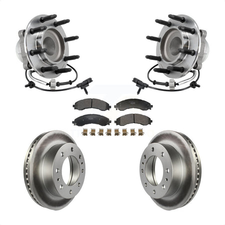 Front Hub Bearing Assembly Coated Disc Brake Rotors And Pads Kit For 2021 GMC Savana 4500 KBB-130265