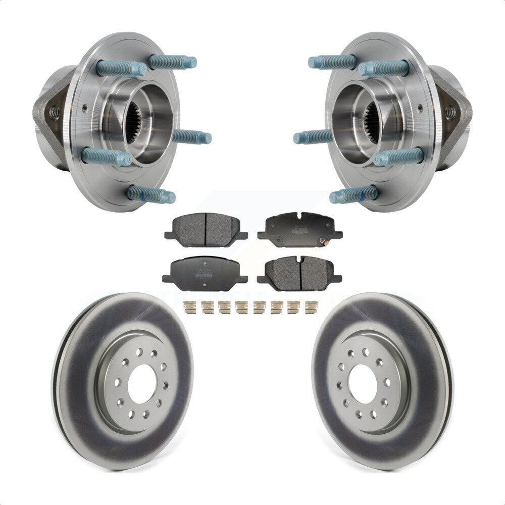 Front Hub Bearing Assembly Coated Brake Rotor & Pad Kit For Chevrolet Equinox GMC Terrain KBB-130279