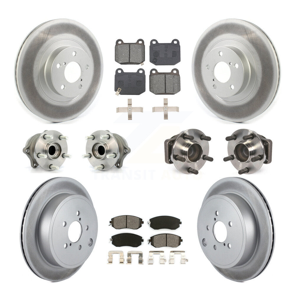 Front Rear Hub Bearing Coat Brake Rotor Pads Kit (10Pc) For 17 Subaru BRZ Limited/Premium KBB-130305