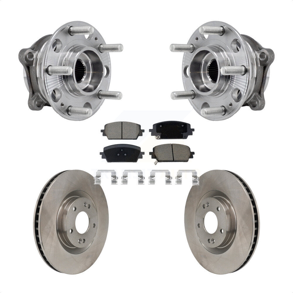 Front Hub Bearing Assembly Disc Brake Rotor Pad Kit For Hyundai Santa Fe Kia Sorento Cruz KBB-130317