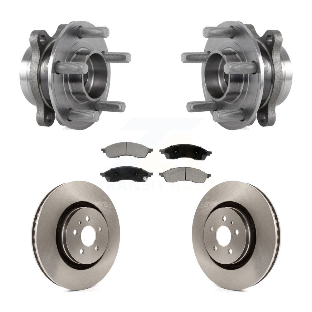 Front Hub Bearing Assembly Disc Brake Rotors And Ceramic Pads Kit For Lincoln Nautilus KBB-130326