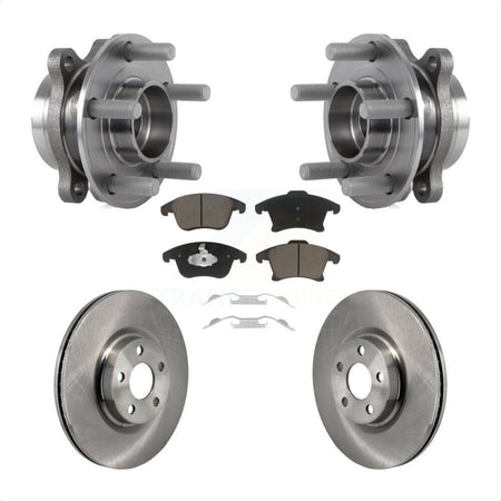 Front Hub Bearing Assembly Disc Brake Rotors And Pads Kit For 2017-2020 Lincoln MKZ 2.0L KBB-130327