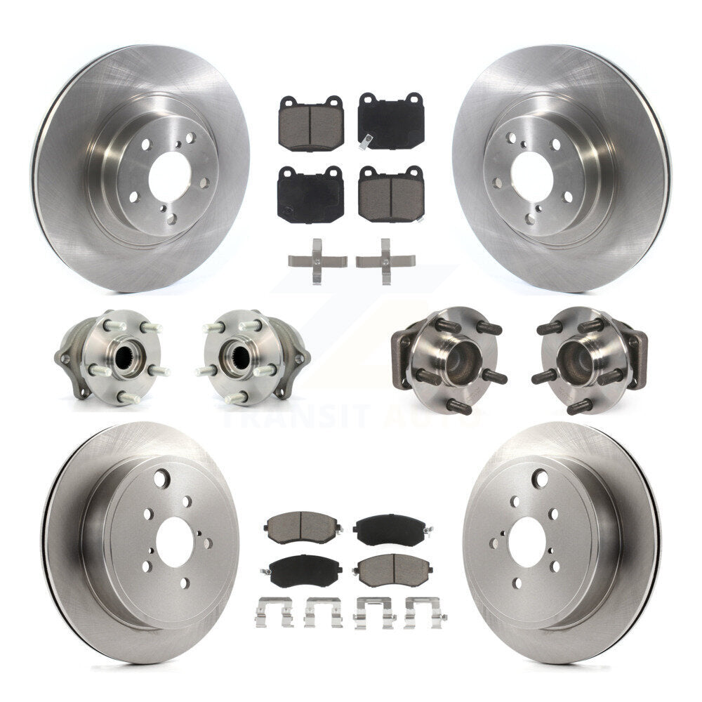 Front Rear Hub Bearing Brake Rotor Pad Kit (10Pc) For 17 Subaru BRZ Without Brembo Brakes KBB-130341