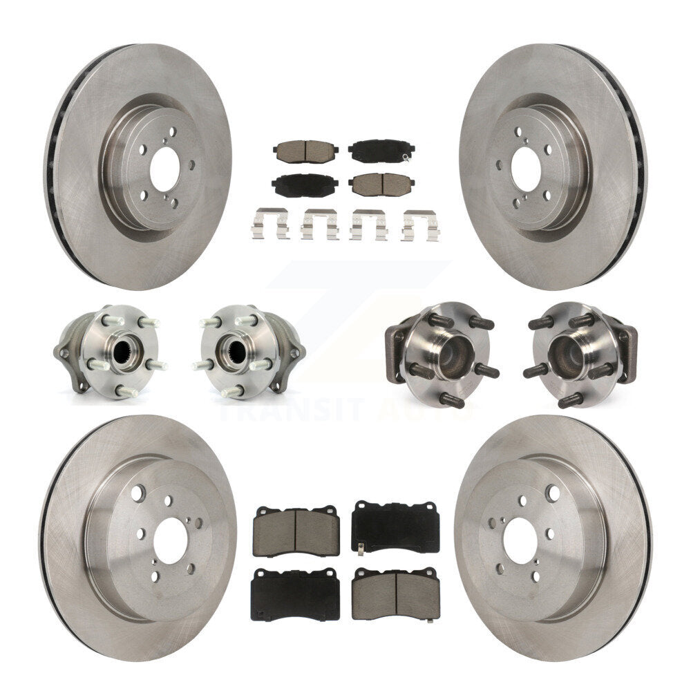 Front Rear Hub Bearing Brake Rotor Pads Kit (10Pc) For Subaru BRZ Base With Brembo Brakes KBB-130343