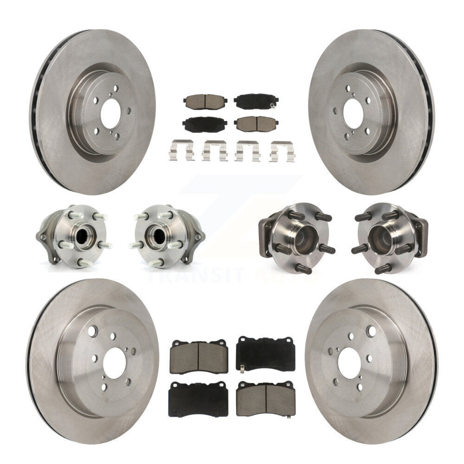 Front Rear Hub Bearing Brake Rotor Pads Kit (10Pc) For Subaru BRZ Base With Brembo Brakes KBB-130343