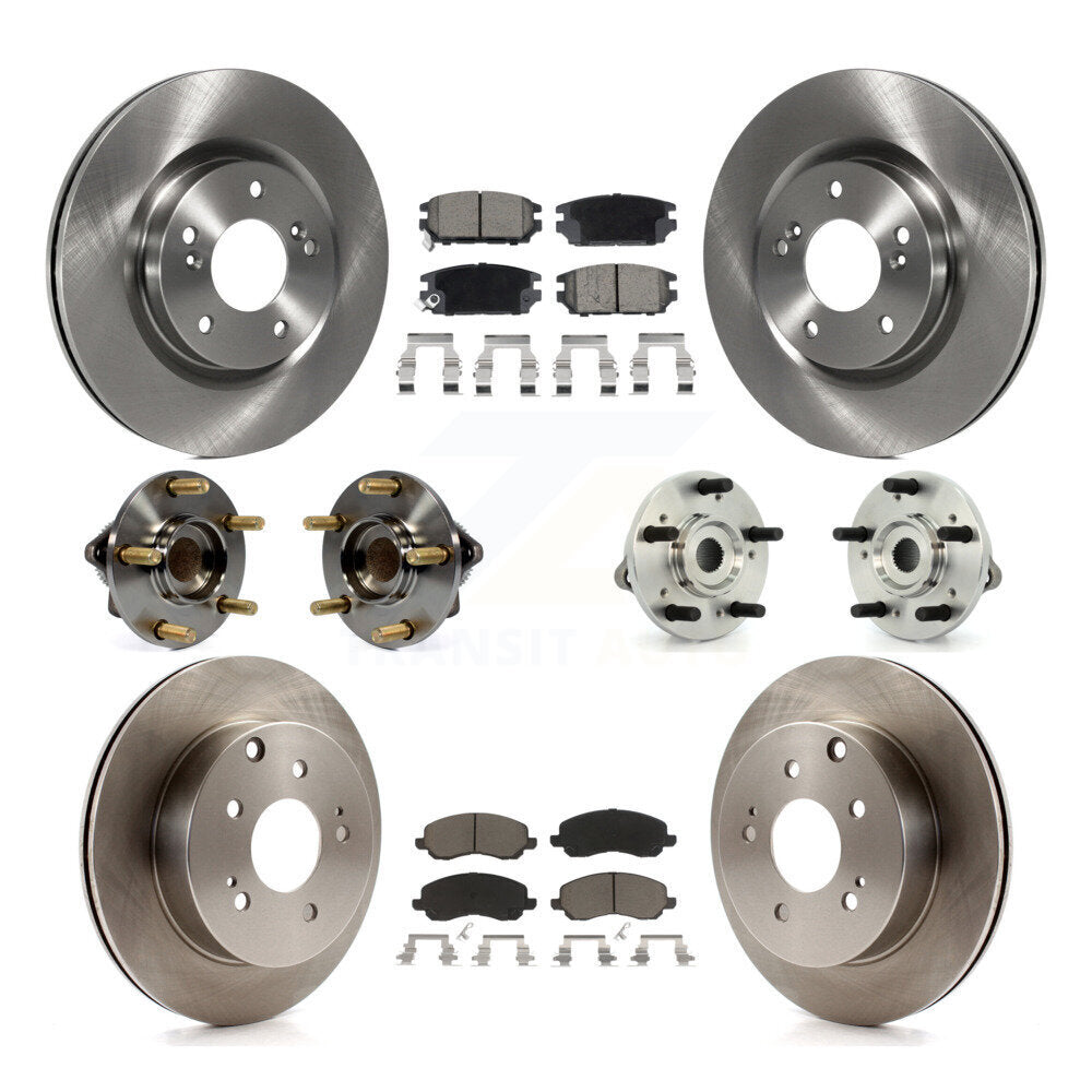 Front Rear Hub Bearing Disc Brake Rotor And Pads Kit (10Pc) For Mitsubishi Eclipse Galant KBB-130351
