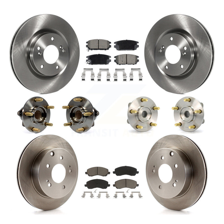 Front Rear Hub Bearing Brake Rotor Pad Kit (10Pc) For Mitsubishi Eclipse 3.8L To 10 31 05 KBB-130352